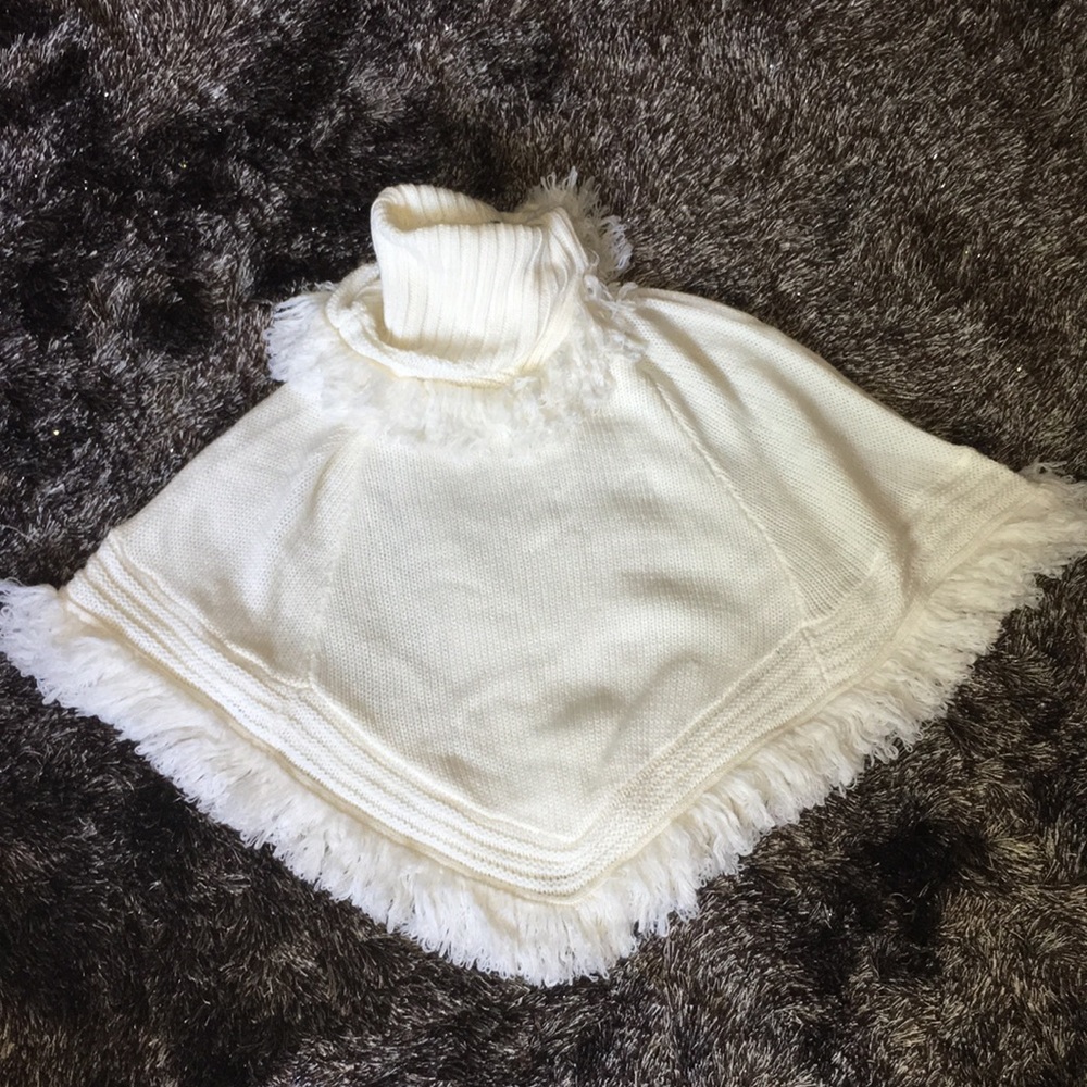 Cream white girls poncho